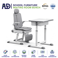 Ensemble de chaise de bureau ergonomique réglable pour étudiants, en acier inoxydable, inclinable, avec repose-pieds, pour l'école