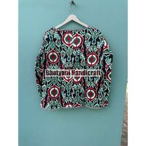 Chaqueta de invierno unisex transpirable con estampado floral de algodón puro indio - Product Image 5