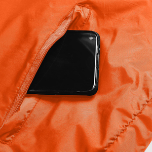 Men's Orange Hooded Waterproof Windbreaker Jacket Casual Spring Zipper Closure Polyester <b>Shell</b> - Product Image 5