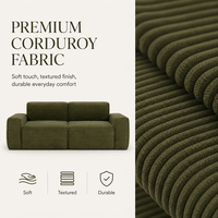 Canapé modulaire combinable en tissu velours côtelé, sectionnel, doux et confortable, pour salon, chambre à coucher, chambre d'amis
