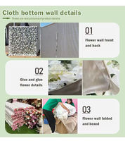 Panneaux muraux de fleurs artificielles 5D/3D luxueux et magnifiques OEM pour la décoration de mariage, de fête et de maison, mur de fleurs vertes
