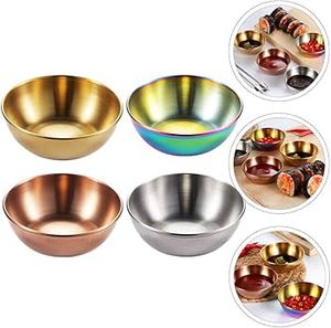 Bols écologiques en acier inoxydable de qualité supérieure avec finition métallique brillante sans BPA élimination facile pour la préparation des aliments élégants à manger - Product Image 2