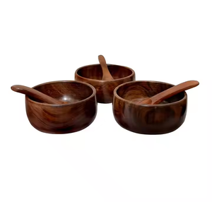 Bol de service à salade en bois 100% meilleure qualité Vintage en bois pour la maison hôtel Restaurant dîner Ware bol par artisanat croissant - Product Image 2