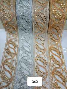 Custom made Luxury Embroidered Lace Border for Fashion Designers & Exporter. Ideal for bridal gown sarees lehengas couture dress - Product Image 6