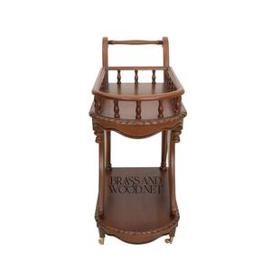 Chariot de service classique en bois massif avec un design traditionnel pour la maison et l'hôtellerie - Product Image 4