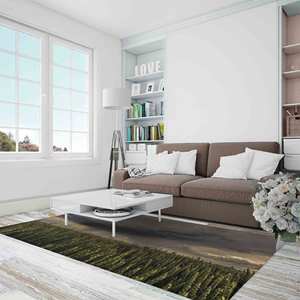 Tapis Paysage Champêtre : Vue sur la Nature Orageuse, Tapis Imprimé, Tapis Doux Non Tissé - Product Image 3