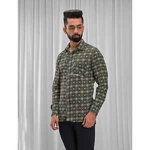 Chemise décontractée pour homme en coton imprimé à manches longues, respirante, en popeline ou tissu Oxford, motif floral ou à pois, offre ODM - Product Image 5