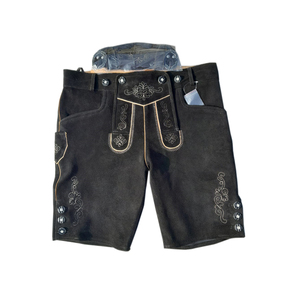 Bright Antique Bavarian Oktoberfest German Trachten Hombres Short Lederhosen - Product Image 2