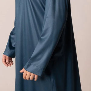 Jubba Thobe Khamis de haute qualité, robe pour hommes, décontractée, dernier design, broderie, grande taille, vêtements islamiques en polyester - Product Image 6