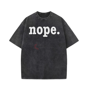 Vente en gros de t-shirt surdimensionné en coton épais streetwear vintage délavé à l'acide hommes femmes automne hiver mode t-shirt rétro décontracté - Product Image 6