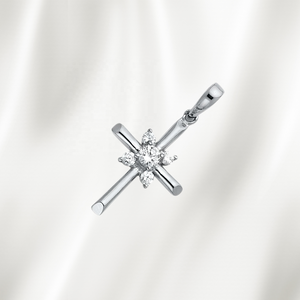 Sofisticado plateado Diamante tachonado Cruz colgante personalizado empaquetado latón cristiano religioso circón aleación clásico caliente - Product Image 5