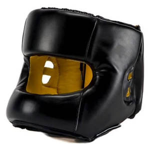Protège-tête de boxe jaune en cuir de haute qualité personnalisable pour les arts martiaux et le fitness - Product Image 1