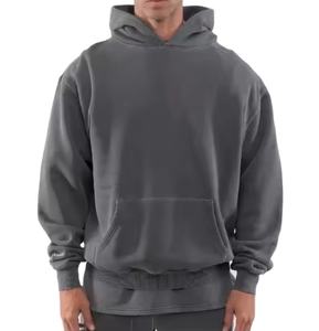 Superior Quality <b>Thick</b> <b>Fleece</b> Anti-shrink Men's Hoodie Heavyweight 100% Cotton Street Style Hoodie For Men Best Price - Product Image 2