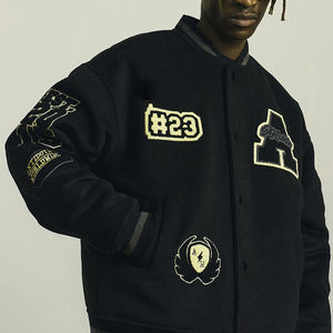 Personnalisé Nouveaux Hommes Laine Corps En Cuir Manches Brodé Chenille Patches Varsity Jacket Letterman Baseball College Jacket - Product Image 2