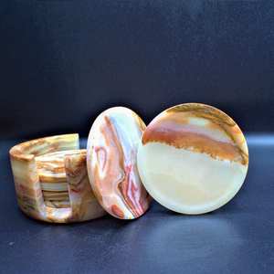 Stone <b>Coasters</b> Durable and Elegant Trendy Design <b>Marble</b> <b>Coasters</b> with Natural Stone Textures for High-end Decor Themes Stone - Product Image 1