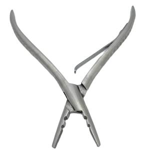 Pinza de Acero Inoxidable Plateada de 7 Pulgadas con Dos Orificios para Extensiones de Cabello, Herramienta para Remover Extensiones de Queratina - Product Image 1