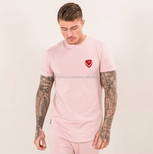 T-shirts d'été à manches courtes en molleton pour hommes, imprimés avec un logo personnalisé, 90% coton, 10% polyester, poids lourd - Product Image 2