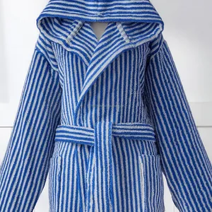 Peignoir unisexe en coton turc tissé à la main avec pompons, de luxe, pour hôtel, toute l'année, vêtement de nuit et de détente, été, fourni par ODM, Turquie - Product Image 5