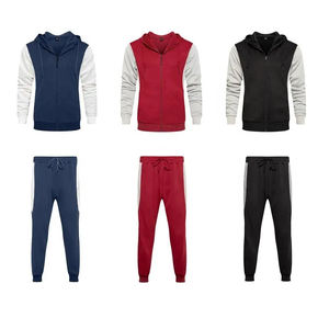Wholesale Custom High Quality Tracksuit Men Fleece 2 Piece Plain Tracksuit Hoodies Men Zipper Tracksuit <b>Set</b> Streetwear - Product Image 5