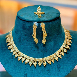 ชุดสร้อยคอและต่างหูทองคำหรูหรา24กะรัตเครื่องประดับแฟชั่นที่ขายดีที่สุดในฝรั่งเศส - Product Image 1