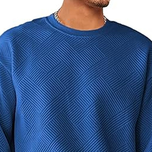 Sudadera para hombre de alta calidad, sudaderas con capucha Boxy Fit, sudaderas de cuello redondo de algodón en blanco, hombros caídos básicos, mezcla de algodón - Product Image 2