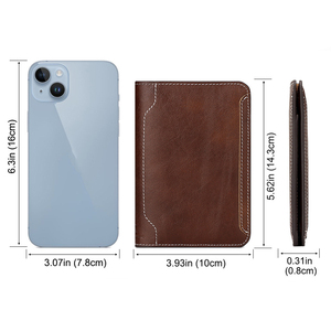 Cartera de Viaje con Bloqueo RFID de Cuero Genuino de Alta Calidad, con Cierre de Cremallera, para Pasaportes, Forro de Poliéster - Product Image 3