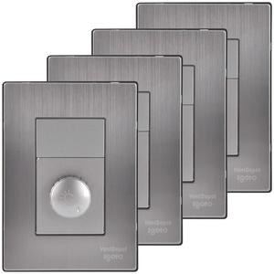Placca Dimmer di Alta Qualità, MXIUL-004, 4 Pezzi, Dimmer, 127VAC, 60Hz, Argento, Acciaio Inossidabile/PC. - Product Image 1