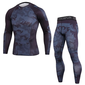 Ropa Deportiva Transpirable, Camiseta de Compresión y Leggings para Entrenamiento de Lucha, Diseño Personalizado, Uniformes de Protección contra Erupciones, Gran Venta - Product Image 1
