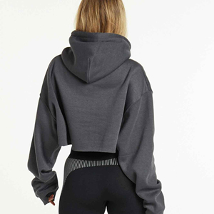 Sweat-shirts à capuche en molleton de haute qualité pour femmes 2022, écologiques, nouvelle conception d'hiver, broderie de logo, vêtements de rue essentiels à capuche - Product Image 6