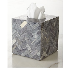 Boîte à mouchoirs en incrustation d'os de style élégant porte-serviettes multi-usage fait à la main pour salle à manger cuisine restaurant table utiliser boîte de rangement de mouchoirs - Product Image 1