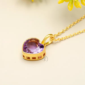 สร้อยคอเงินสเตอริ925อร์ลิงประดับอัญมณีสร้อยคอโซ่925สังเคราะห์อเมทิสต์ใหม่ออกแบบได้ตามต้องการ - Product Image 4