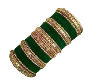 Women's Wedding Wear Churiyan Sets Available In All Color & Sizes Professionals Design Made <b>Crystals</b> Embroidery Chudiyan Sets - Product Image 1