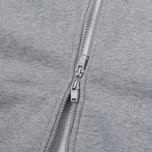 Sweat-shirts à capuche zippés épais pour hommes, fermeture éclair bidirectionnelle, coupe oversize, unis, personnalisables - Product Image 4