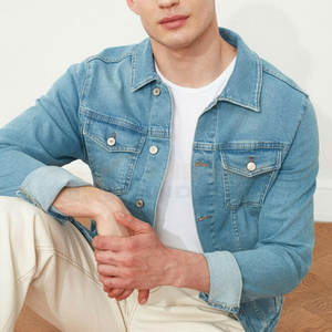 Nouvelle veste en jean tendance pour homme, 100% coton, style décontracté unique, veste en jean pour homme en vente en ligne - Product Image 2