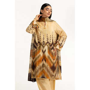 ชุดสูทผ้าลอนพิมพ์ลายมัสตาร์ด 3 ชิ้นสำหรับผู้หญิง สไตล์ลำลอง สวยหรู ทันสมัย ความยาวระดับเข่า ประดับเพชร ไซส์ XS ระบายอากาศได้ดี เหมาะสำหรับใส่กลางวันหรืองานเลี้ยงอาหารค่ำ รับผลิตแบบ OEM/ODM - Product Image 5