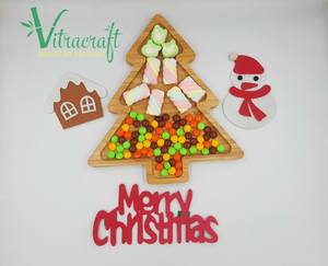 Plateau en bambou naturel. Plateau en bambou en forme d'arbre de noël. Fabriqué à partir de bambous de haute qualité, de plateaux alimentaires, de cadeaux de noël. Main Vietnam - Product Image 1