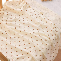 Couverture Bébé Printemps en Coton Bio Tricoté Écologique Douce Respirante pour Nourrisson, Couverture d'Emmaillotage Confortable pour Nouveau-né, Motifs Floraux/Personnages