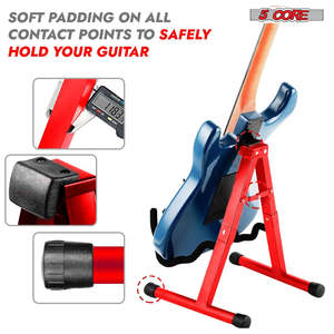 5 Core Guitar Stand 2 Pack A Frame w Soft <b>Foam</b> Arm Non Slip Rubber for Acoustic <b>Electric</b> Bass - Product Image 4