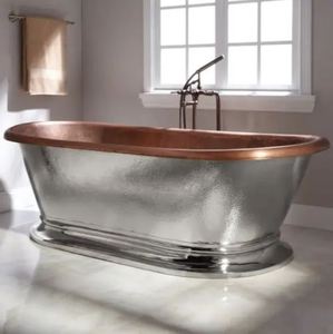 Wholesale Modern White Clawfoot Design Copper Bath Tub Double <b>Slipper</b> for Villa <b>Cheap</b> Price Available from Factory - Product Image 5