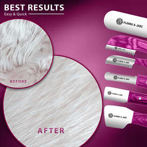 Set 6 outils de toilettage pour chiens en acier inoxydable écologique manche en bois taille personnalisée couteaux à carder peignes nettoyage pour animaux de compagnie style - Product Image 3