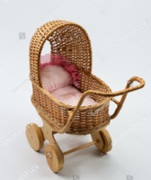 Poupée en osier naturel, landau en rotin, landau pour poupées, jouets d'enfants, poussette tissée à la main, vente en gros