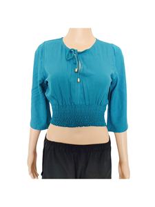 Tops de rayón de verano de alta calidad para mujer, logotipo personalizado, informal, Vintage, teñido sólido, Occidental, femenino, a cuadros, estampado Floral, Invierno - Product Image 4