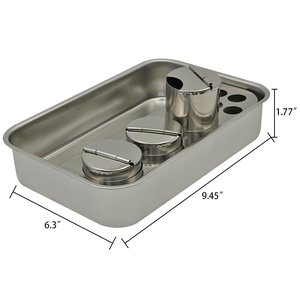 1 set vassoio per attrezzi dentali in acciaio inossidabile piastra per medicazione scatola portaoggetti per strumenti con 34 bottiglie materiale orale attrezzatura da laboratorio per dentisti - Product Image 5