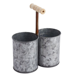 Vente en gros d'artisanat en métal galvanisé respectueux de l'environnement robuste sécurité alimentaire couverts de fête ustensile Caddy poignée en métal Condiments - Product Image 3