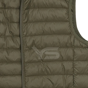 Blouson bombardier matelassé sans manches enduit col montant motif solide coupe-vent respirant fermeture éclair hiver veste à bulles personnalisée - Product Image 2