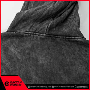 Sweat à capuche pour homme en coton polaire de couleur noire solide fabriqué en usine Offre Spéciale de vente en gros Sweat à capuche surdimensionné délavé à l'acide avec capuche - Product Image 3