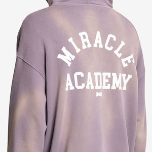 Venta al por mayor Sudadera con capucha desgastada Algodón puro impreso logotipo en relieve 3D patrón hombres y mujeres estilo - Product Image 4