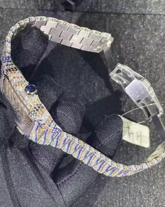 Montre de laboratoire en diamant glacé entièrement personnalisée de qualité supérieure pour hommes La montre de bijoux en diamant Hip Hop améliore votre style - Product Image 2