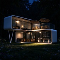 Maison préfabriquée de luxe de 26 m² à deux étages, type Apple Cabin, résistante aux ouragans, pour hôtel