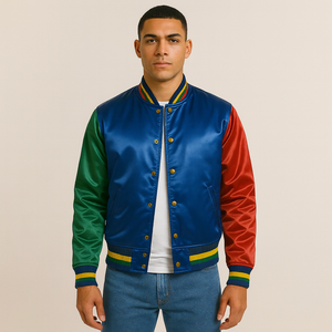 Chaqueta Bomber Varsity Formal Unisex de Alta Calidad, Lana y Cuero, Bordado Chenille, Logotipo Personalizable, Transpirable - Product Image 6